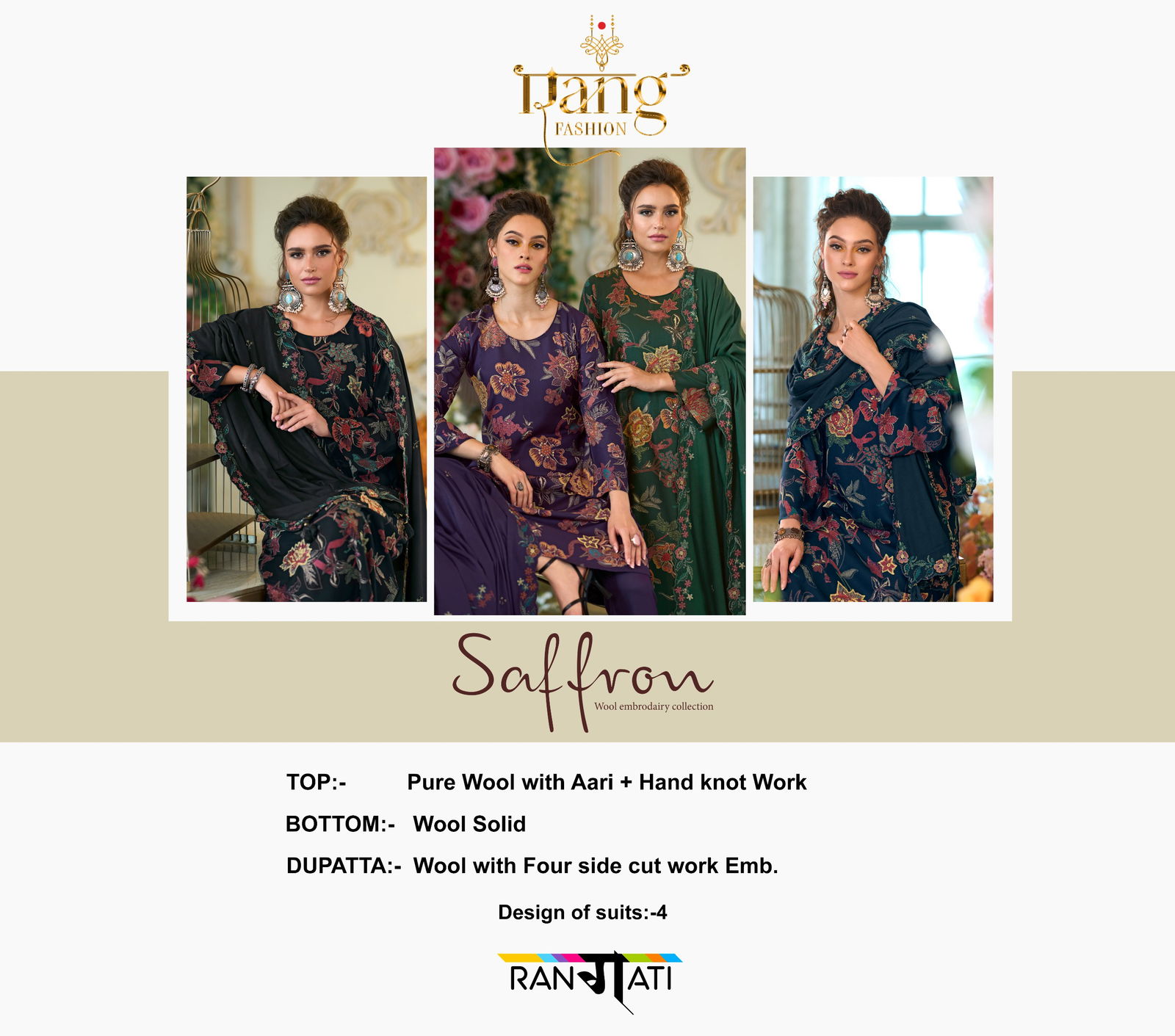 Safroon By Rang Pure Wool Digital Printed Dress Material Wholesale Shop In Surat